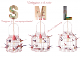 Dutch Dilight lamp met vogeltjes  zalm roze A8300110 Tangara groothandel Maten
